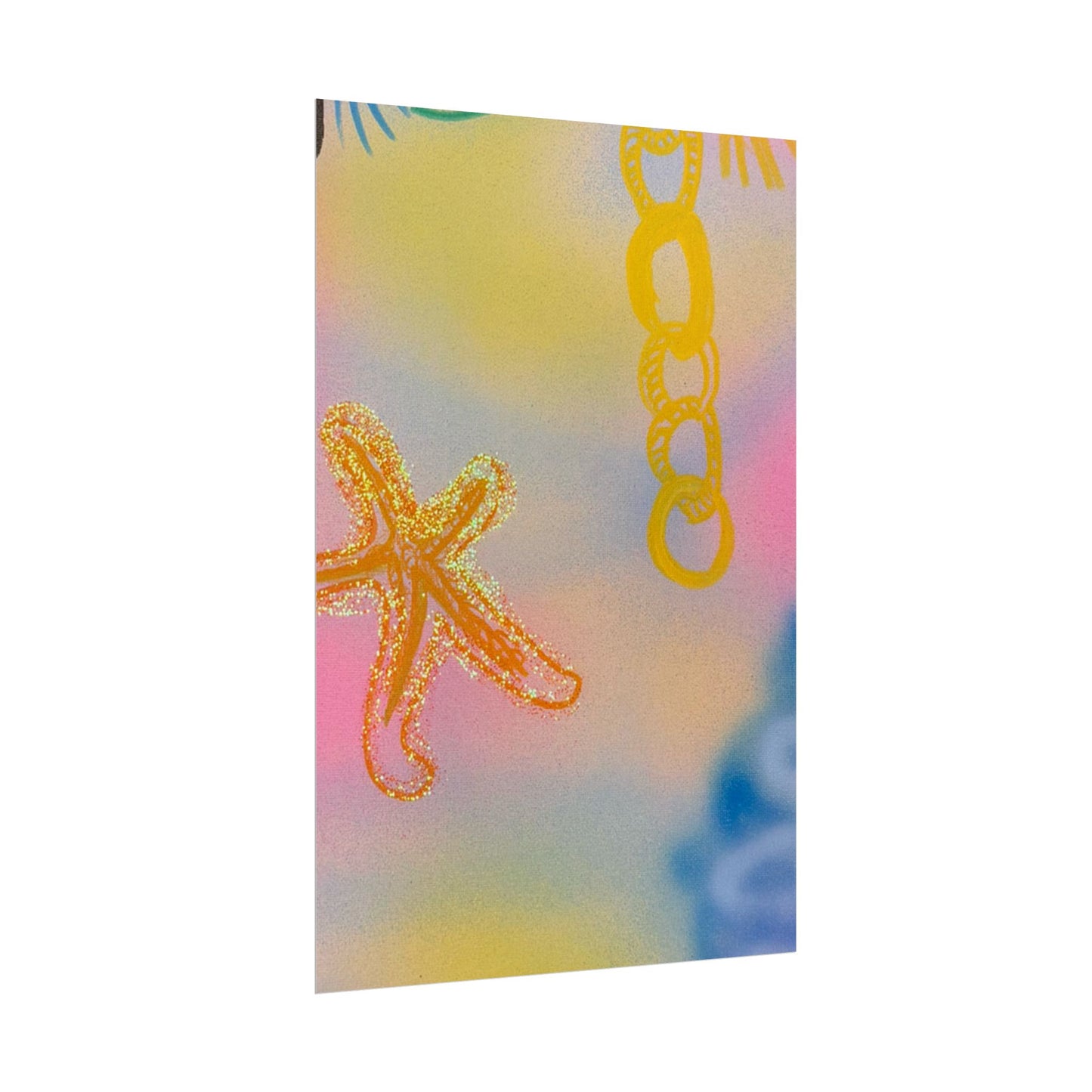 "sweet starfish" airbrush rolled print