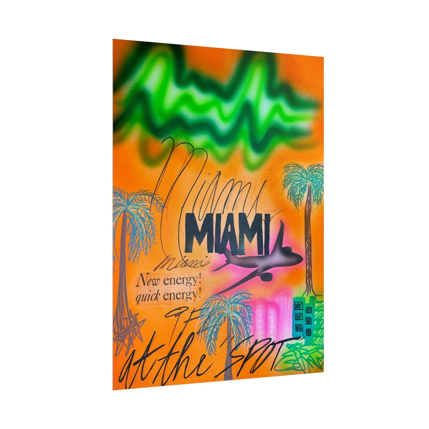 "miami, fl" airbrush rolled print