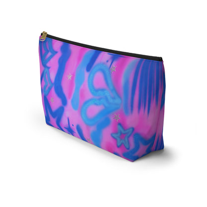 "blue camo" airbrush makeup pouch