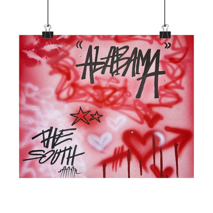 "alabama" airbrush horizontal print
