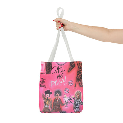 "party diva" airbrush tote bag