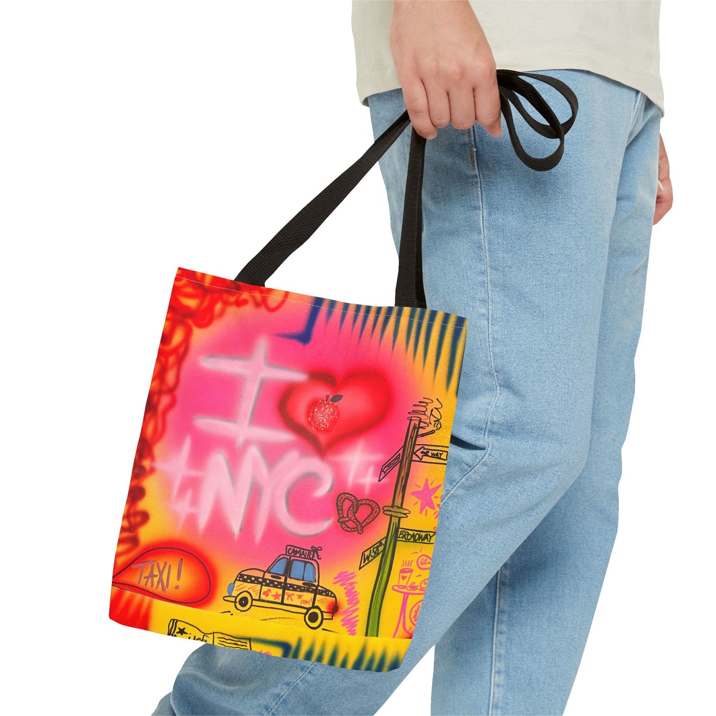 "in the city" airbrush tote bag