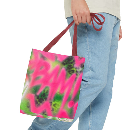 "BAM!" airbrush tote bag