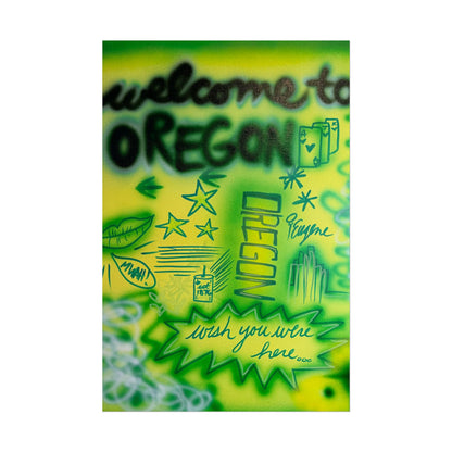 "oregon" airbrush rolled print