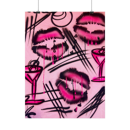 "glossy pout" airbrush rolled print
