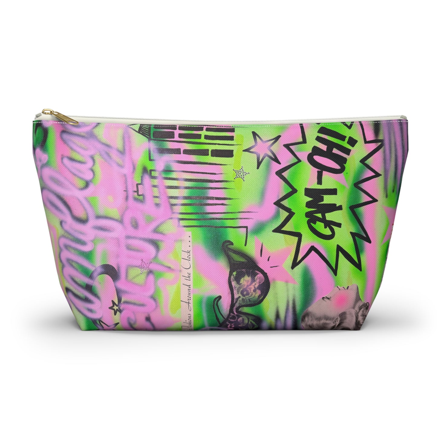 "green camo" airbrush makeup pouch