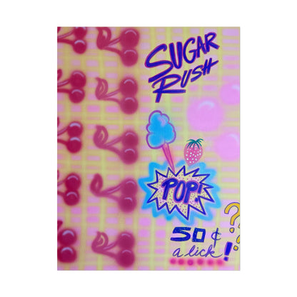 "sugar rush" airbrush rolled print