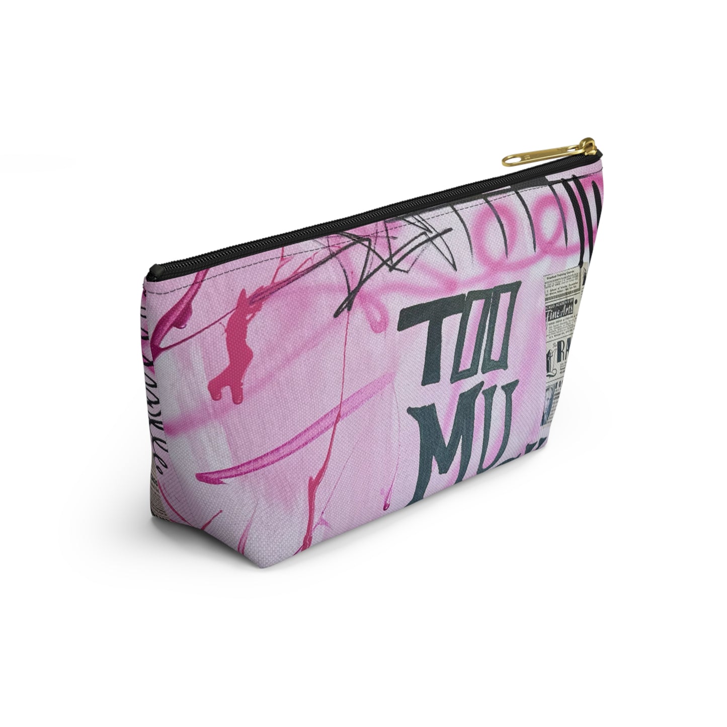 “too much motion" airbrush makeup pouch