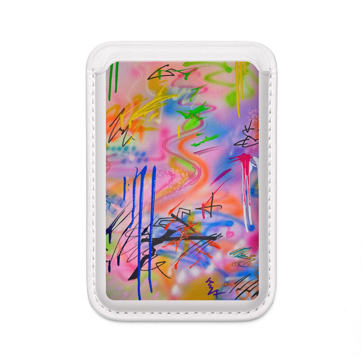 "neon haze" airbrush vegan wallet (Magsafe® Compatible)