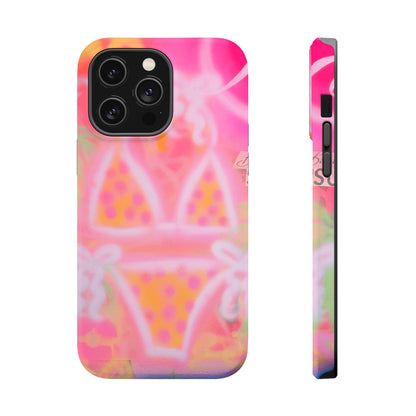 MagSafe "yellow polka dot bikini" airbrush iPhone case