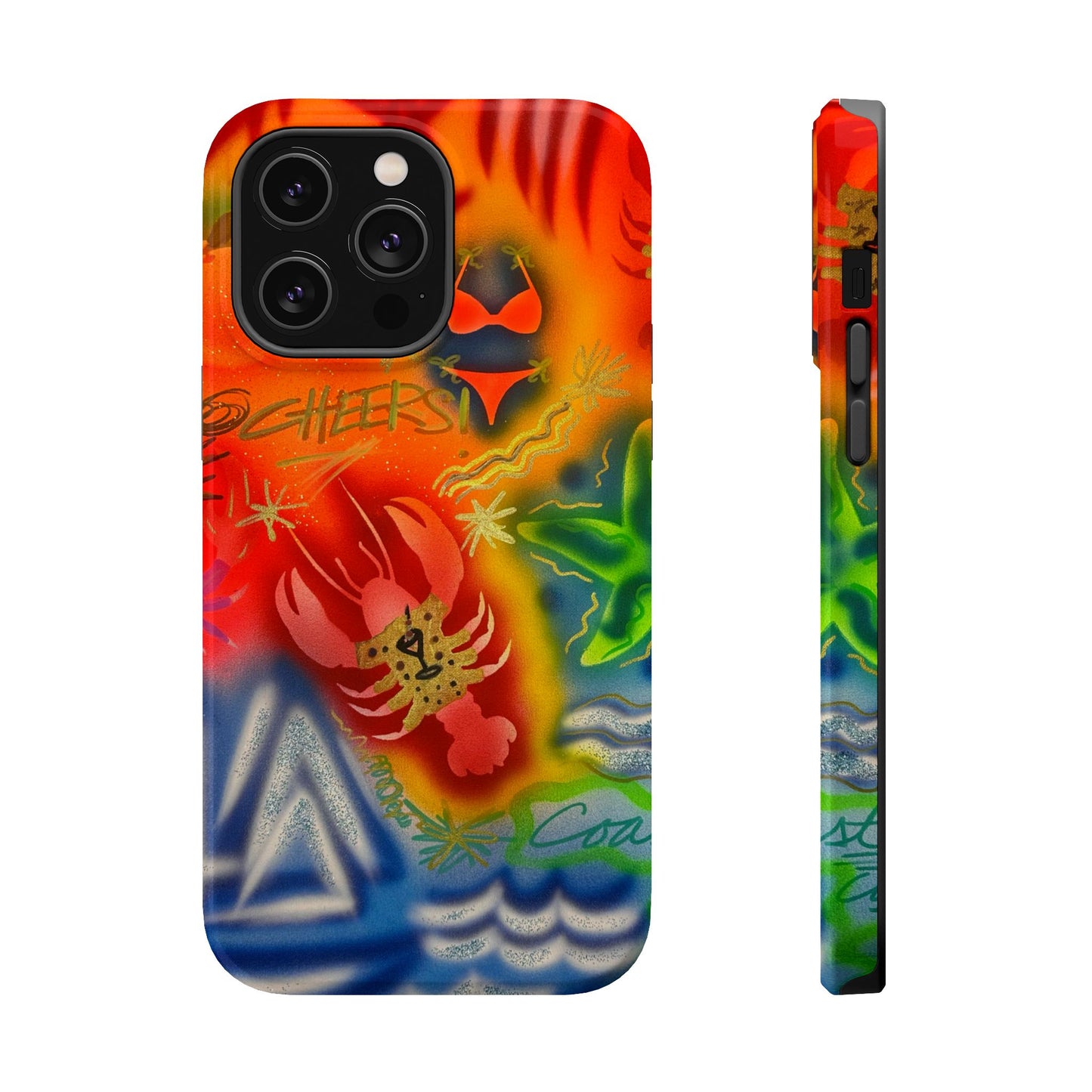 MagSafe "tipsy lobster" airbrush iPhone case