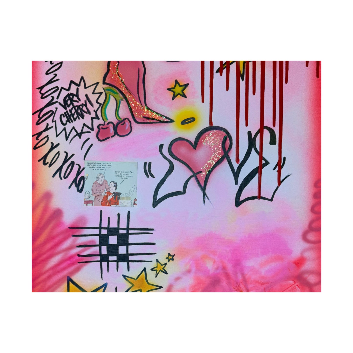 "cherry luvr" airbrush horizontal print