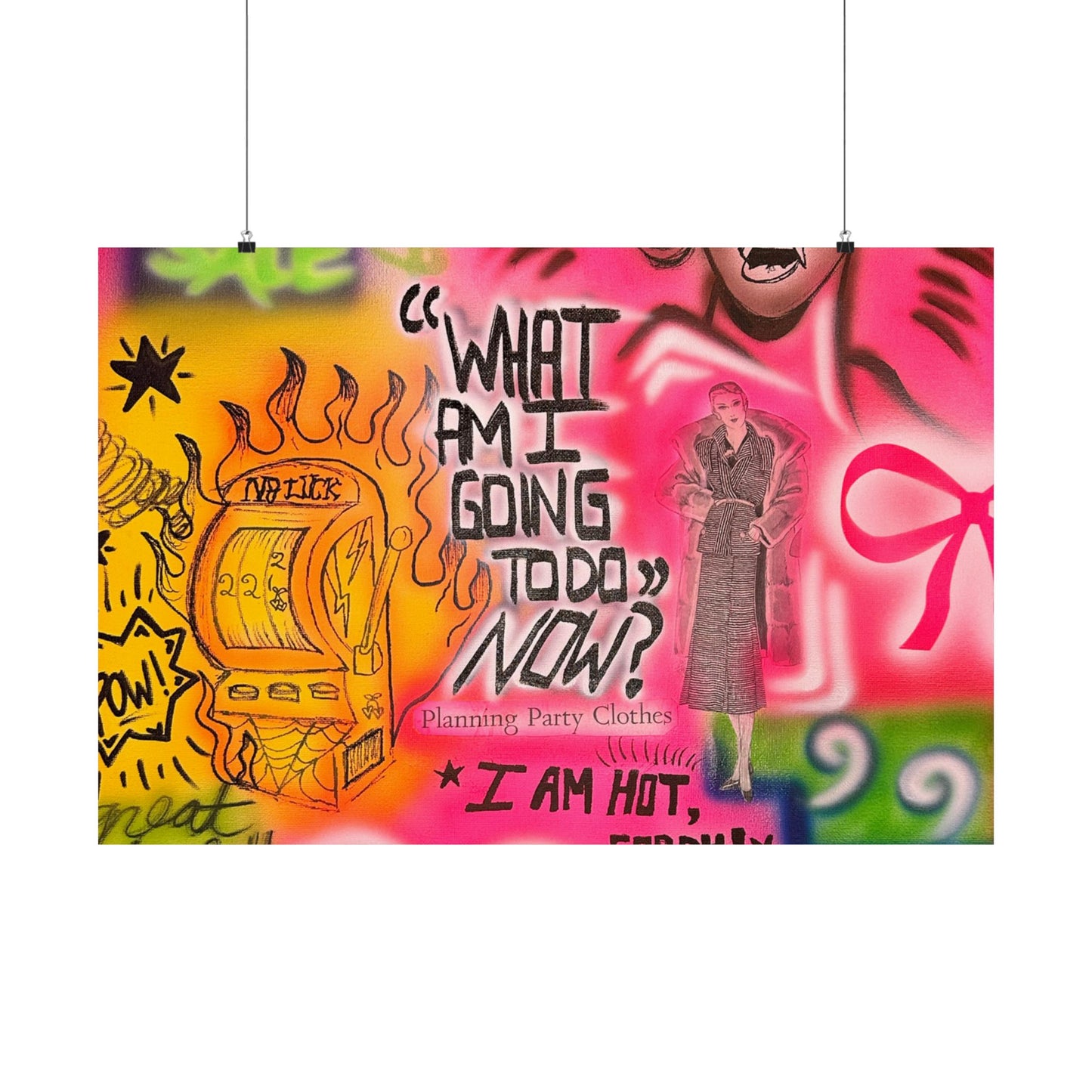 "out of luck" airbrush horizontal print