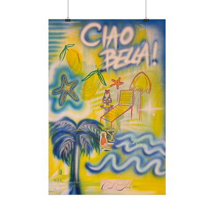"ciao bella" airbrush rolled print