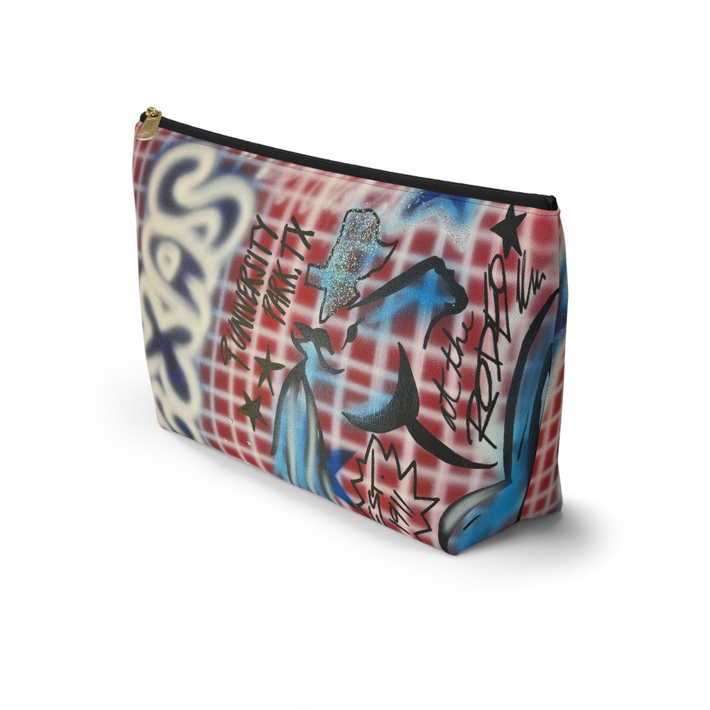 "texas" airbrush makeup pouch