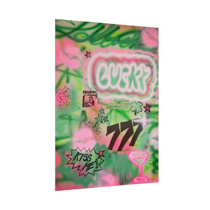 "so lucky" airbrush rolled print