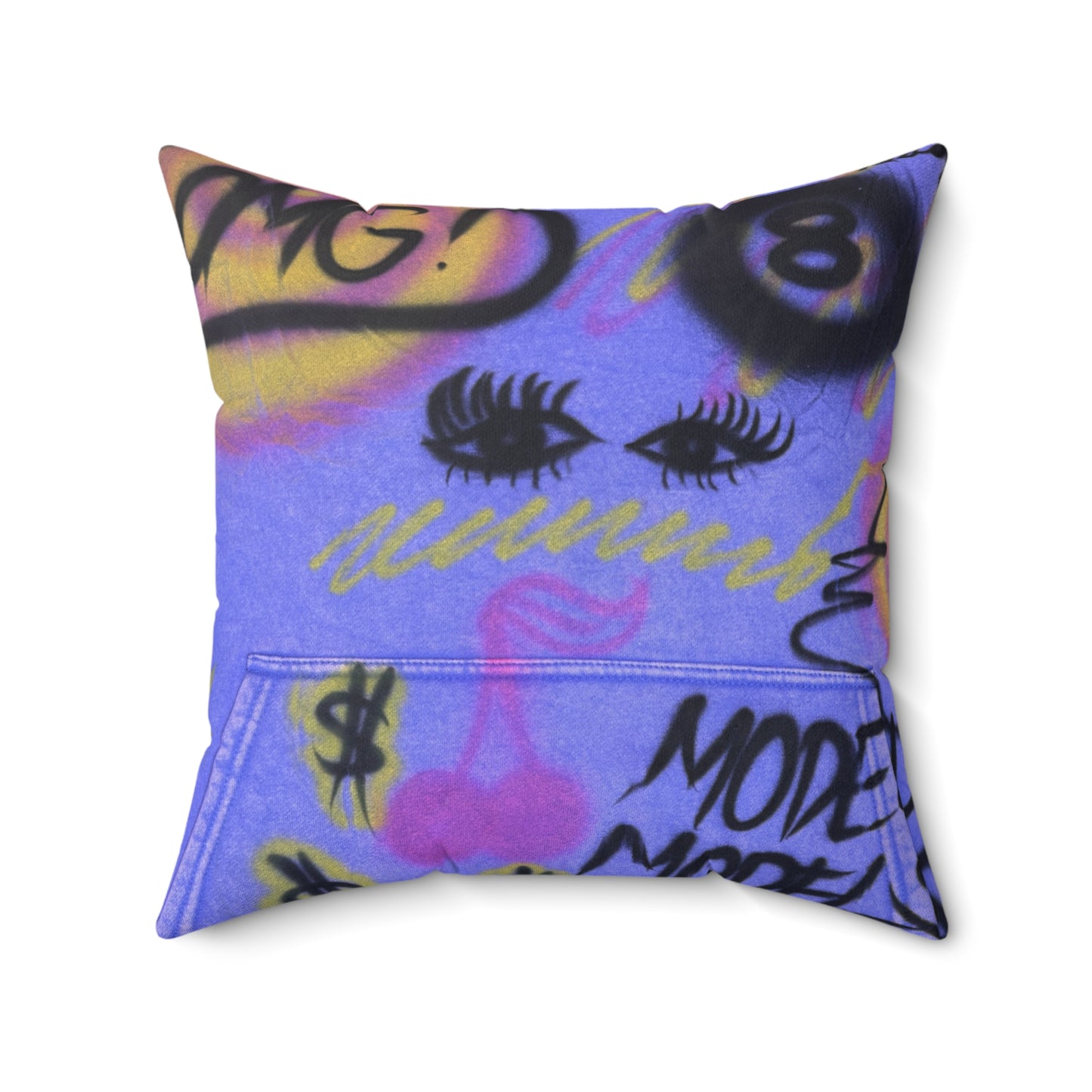 "eye$ on lies" airbrush pillow