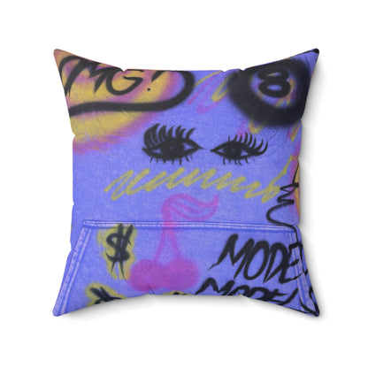 "eye$ on lies" airbrush pillow