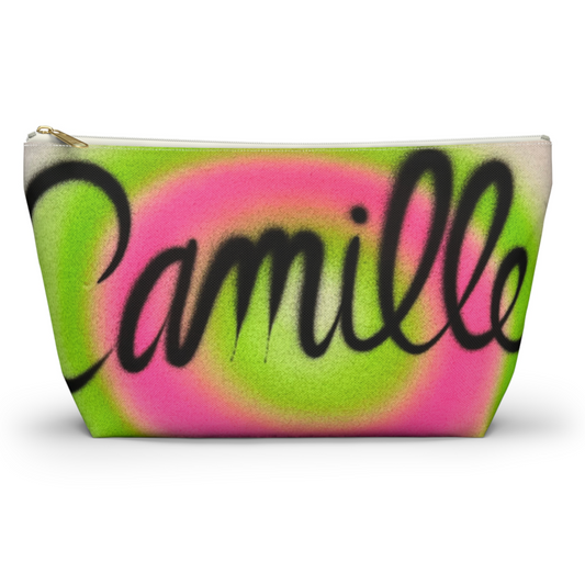 custom name airbrush makeup pouch