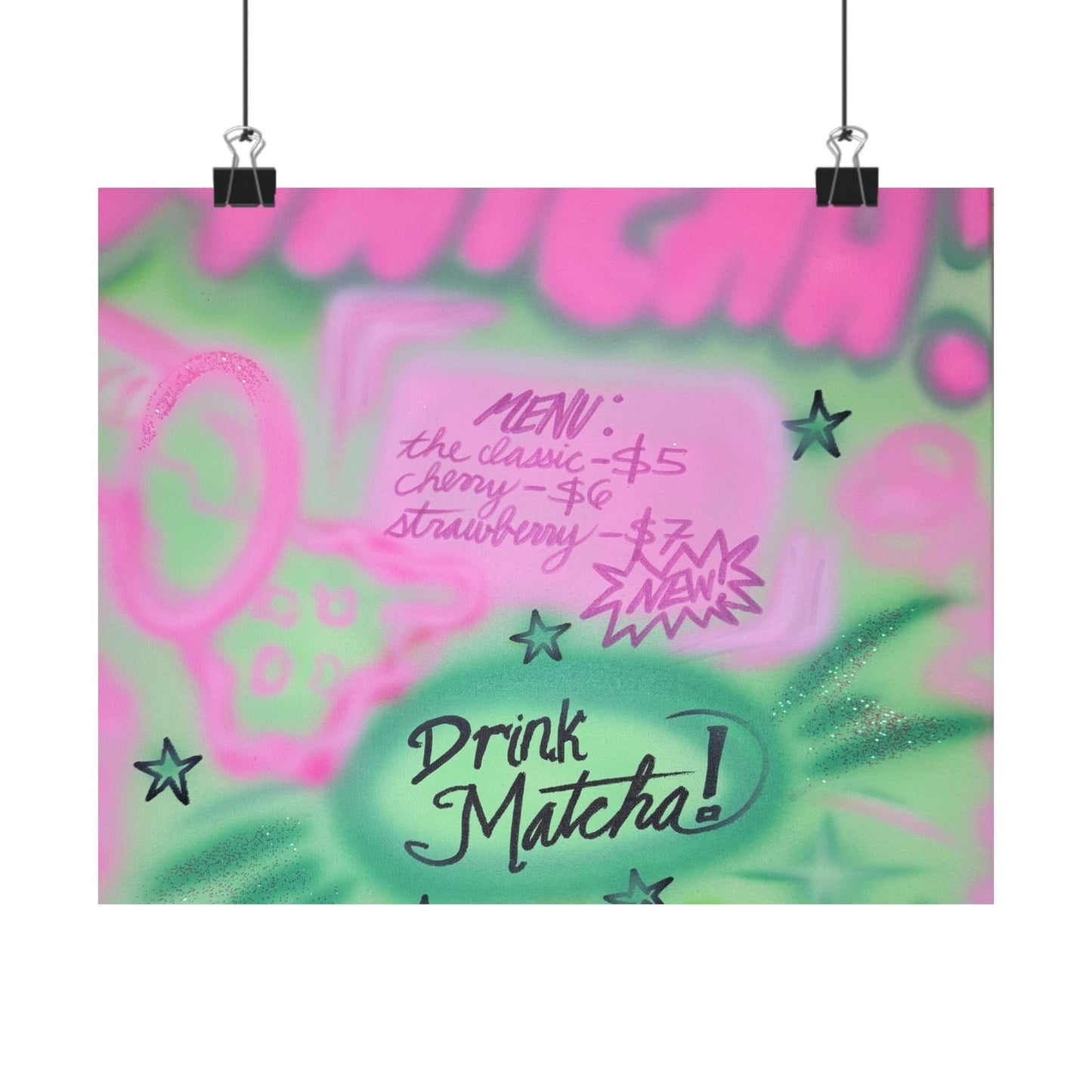 "matcha!" airbrush horizontal print