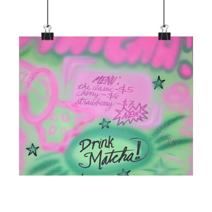 "matcha!" airbrush horizontal print