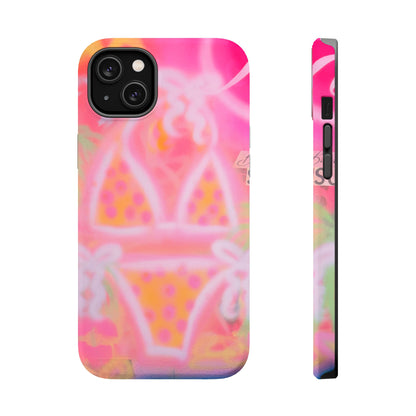 MagSafe "yellow polka dot bikini" airbrush iPhone case