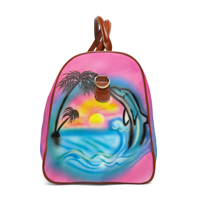 "dolphin love" airbrush waterproof travel bag