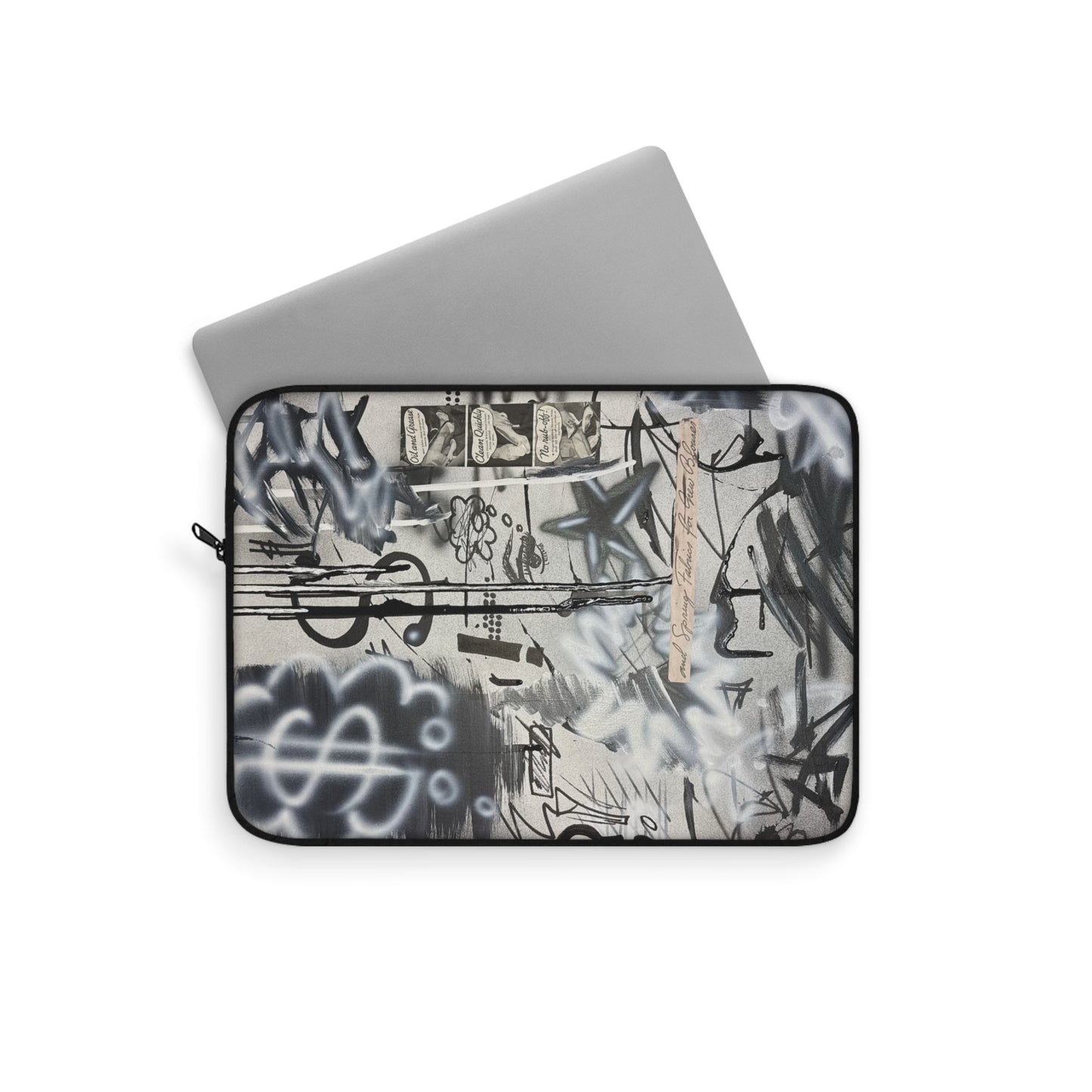 "monochrome mood" airbrush laptop sleeve