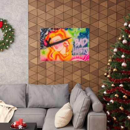 "bad habits" airbrush horizontal print
