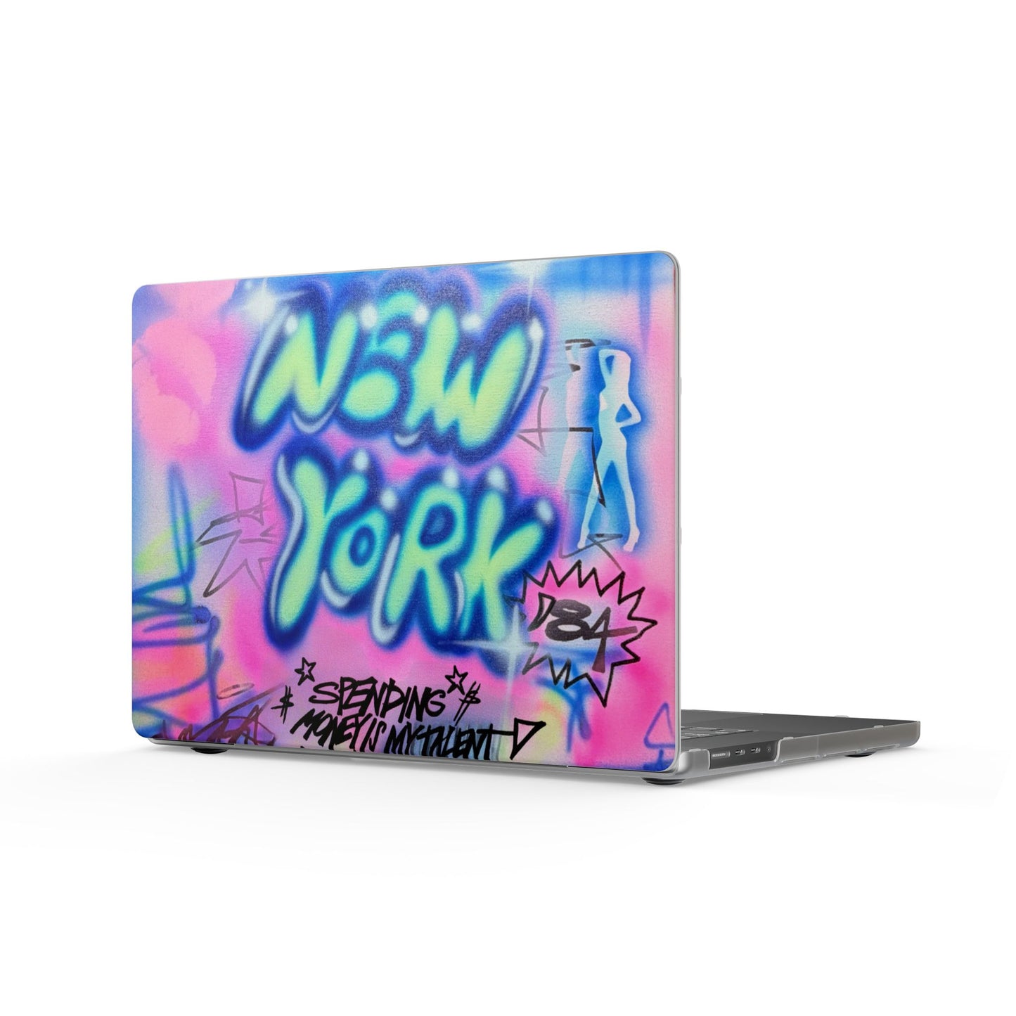 "spending $$ is my talent" airbrush matte macbook case