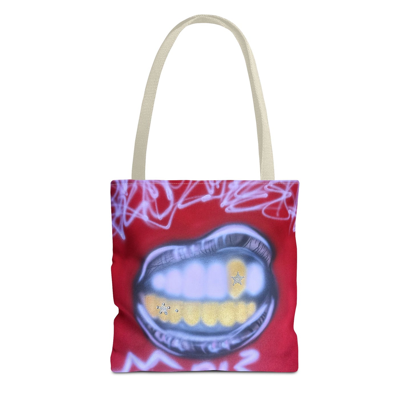 "tooth drip" airbrush tote bag