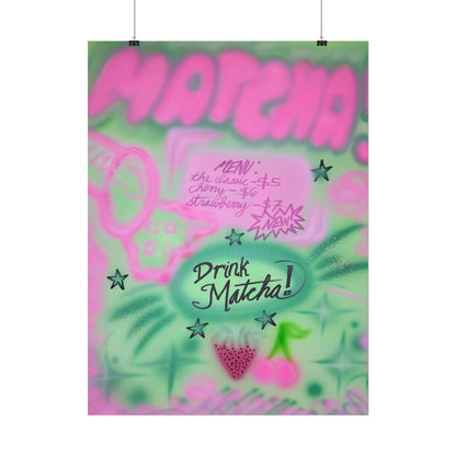 "matcha!" airbrush rolled print