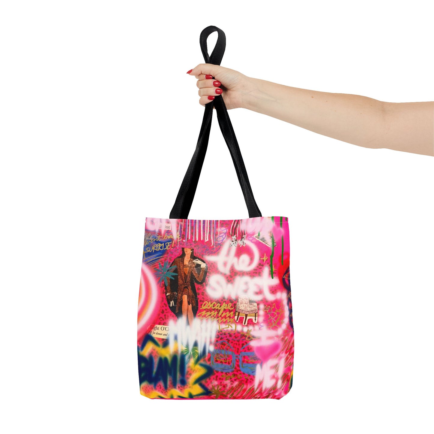 "sweet escape" airbrush tote bag