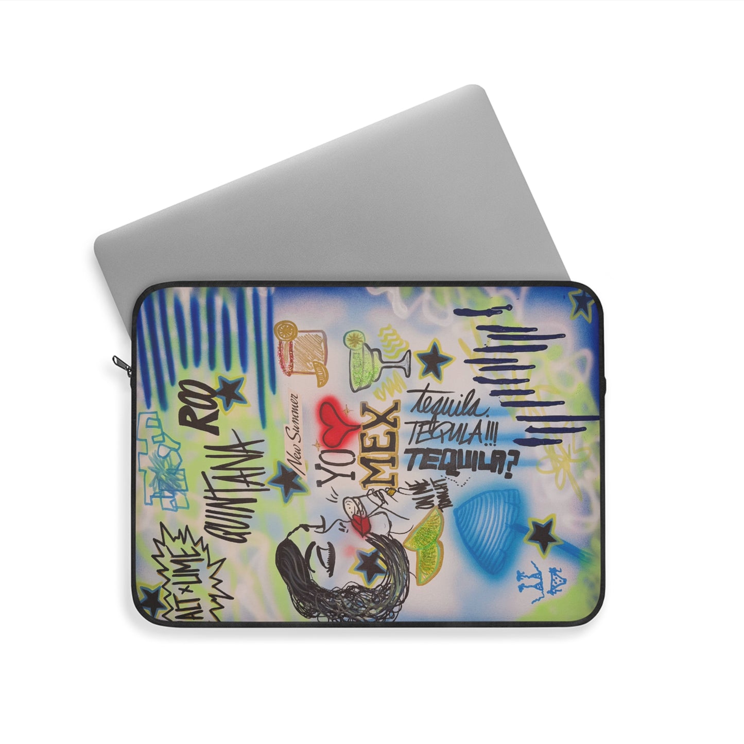 "salted lime" airbrush laptop sleeve