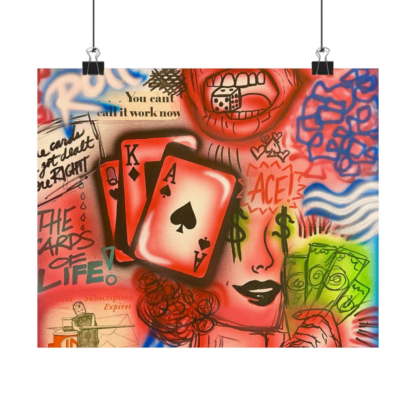 "roll the dice" airbrush horizontal print