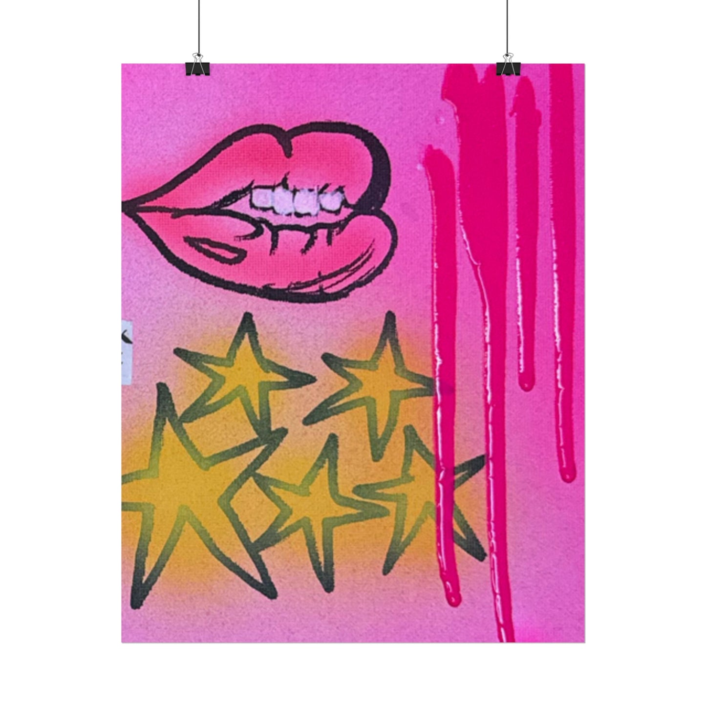 "star drip" airbrush rolled print
