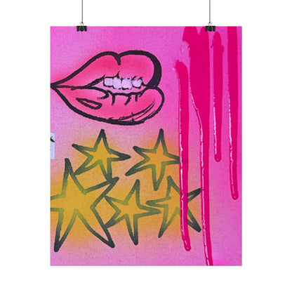 "star drip" airbrush rolled print