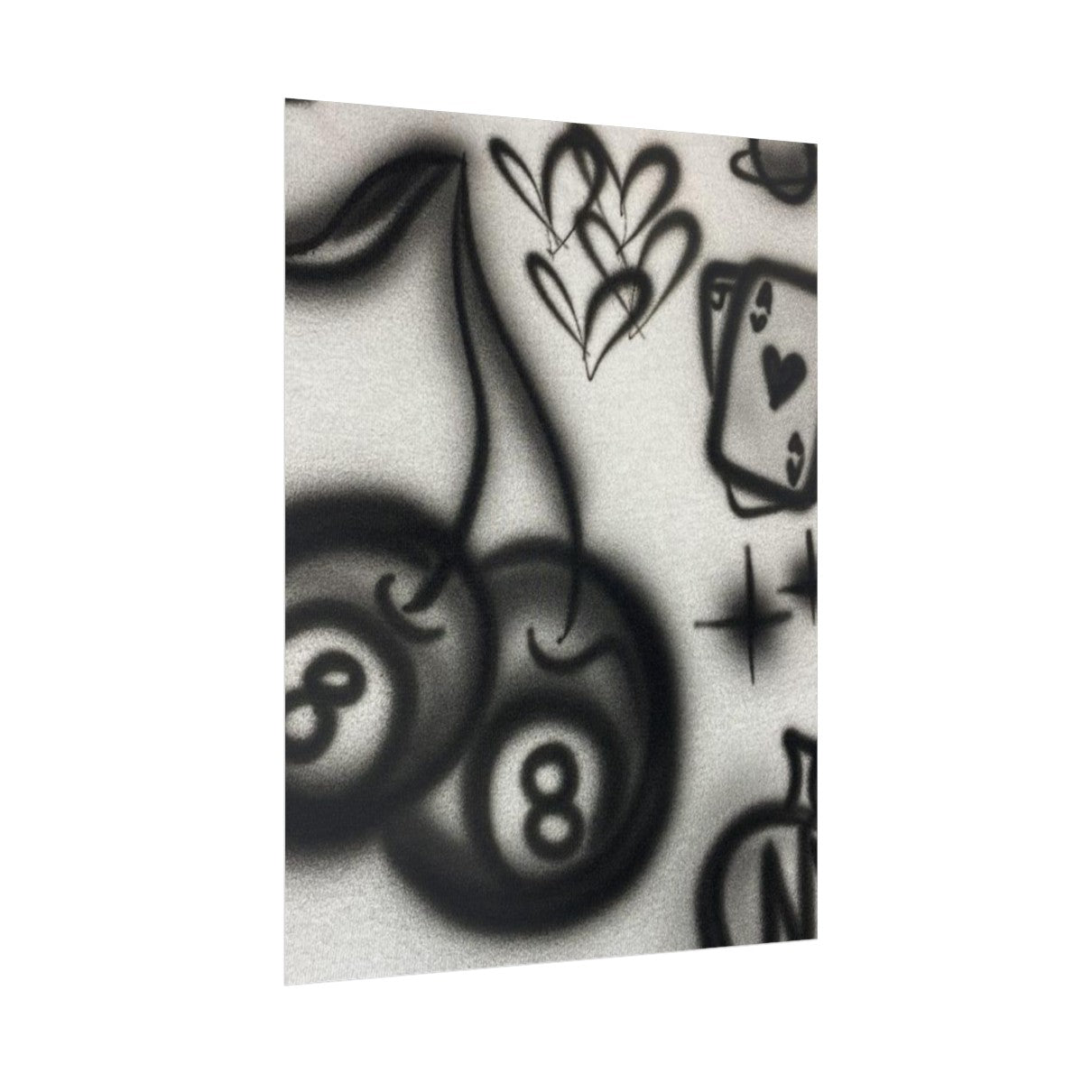 "hidden ace" airbrush rolled print