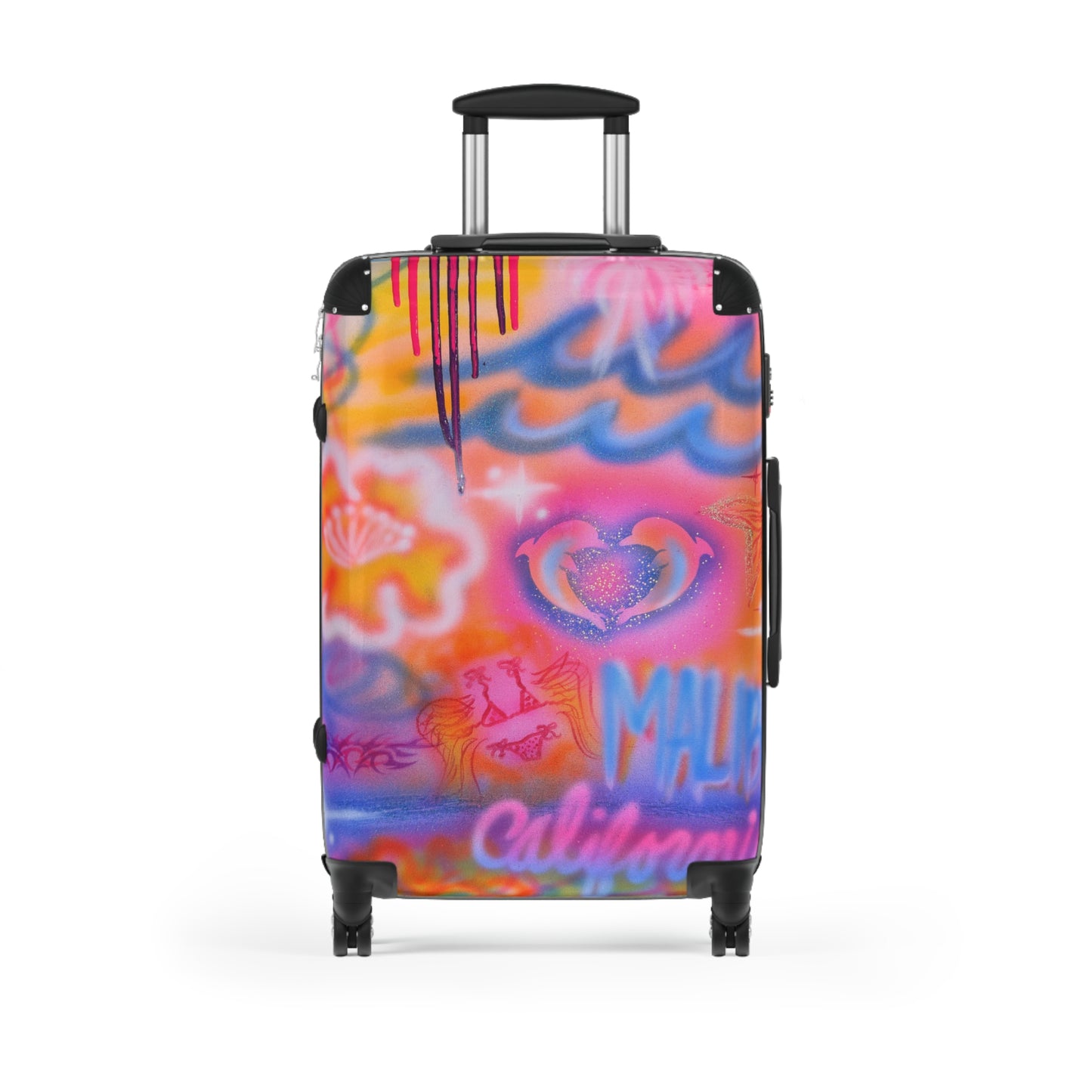 "mornings in malibu" airbrush suitcase