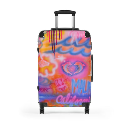 "mornings in malibu" airbrush suitcase