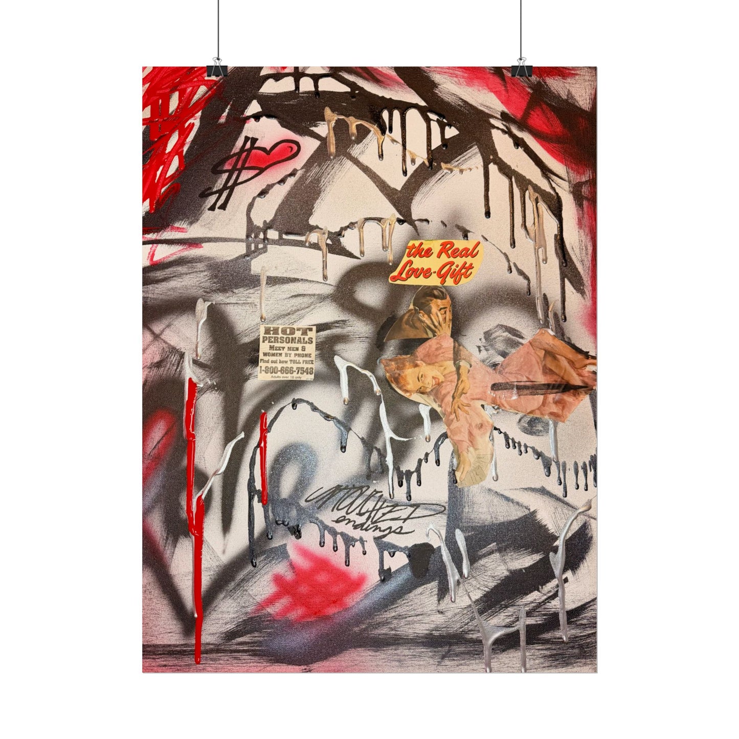 "real love" airbrush rolled print