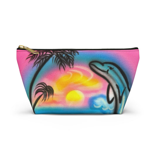 "dolphin love" airbrush makeup pouch