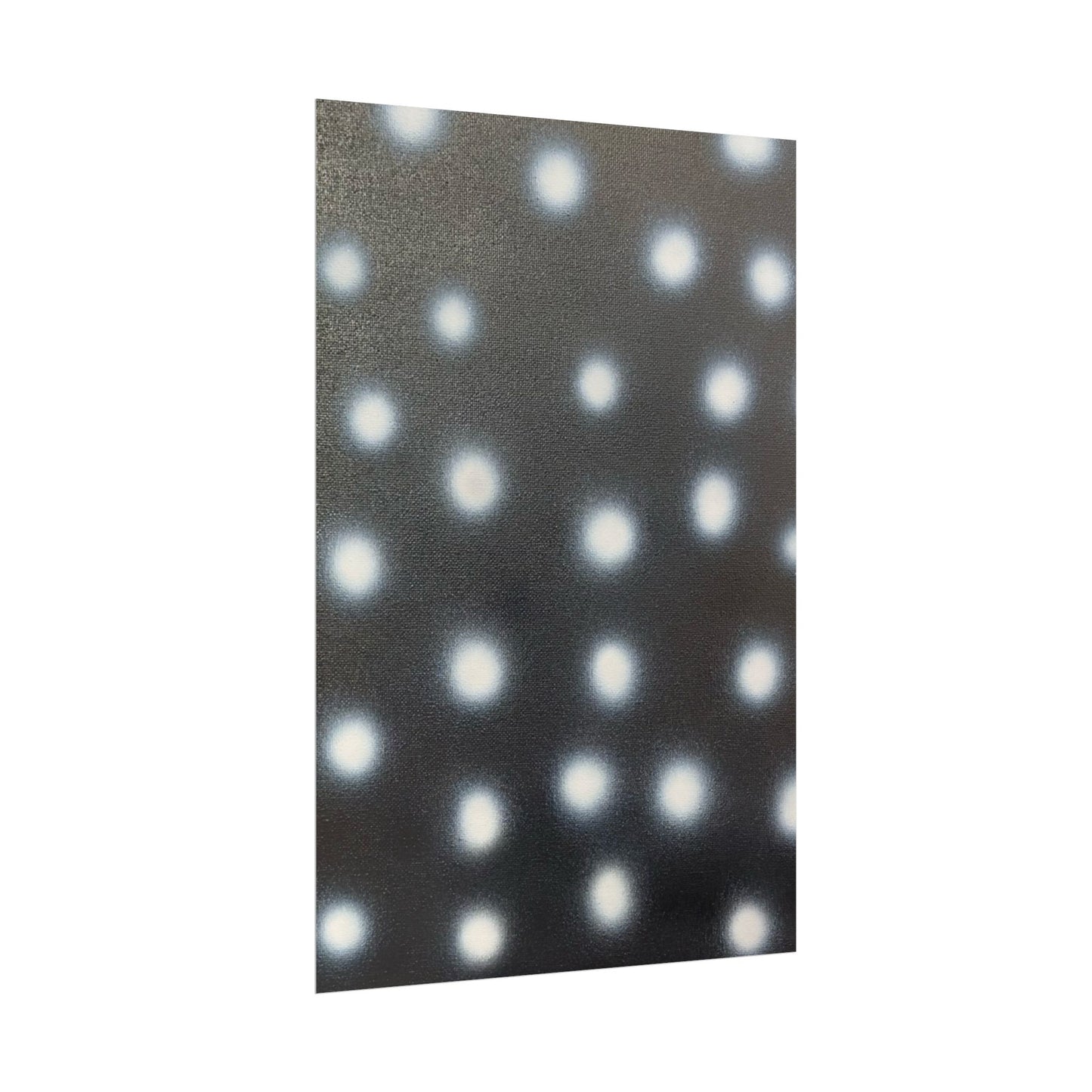 "coconut noir polka dots" airbrush rolled print