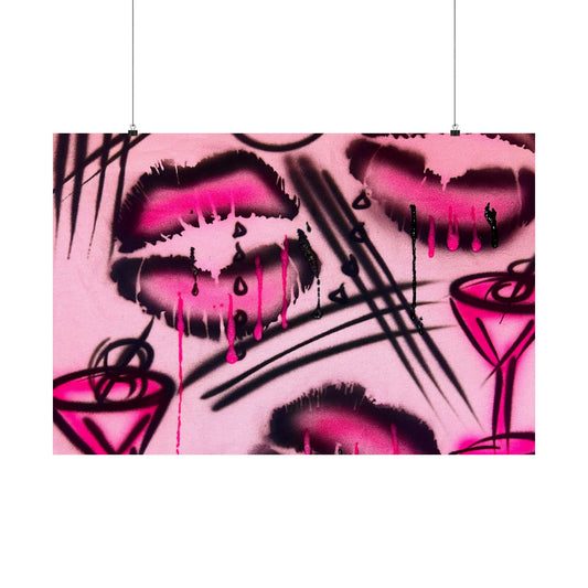 "glossy pout" airbrush horizontal print