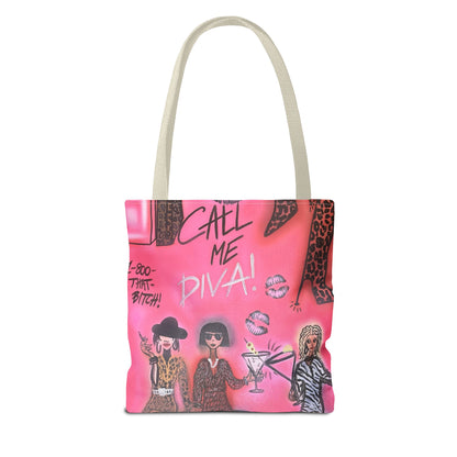 "party diva" airbrush tote bag