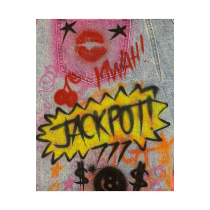 "JACKPOT!" airbrush rolled print