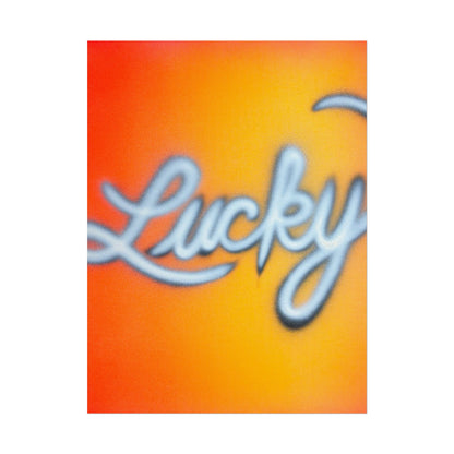 "lucky" airbrush rolled print