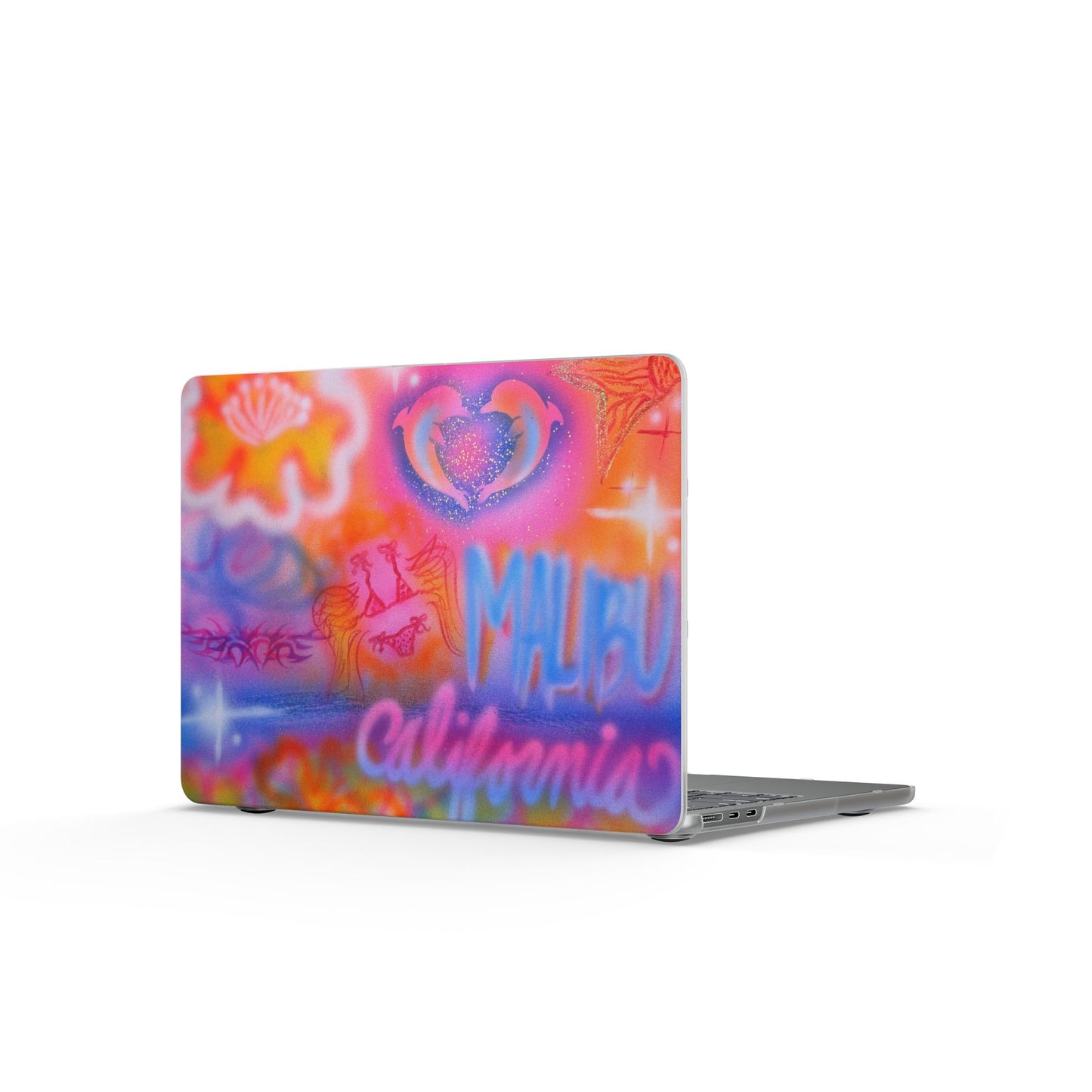 "mornings in malibu" airbrush matte macbook case
