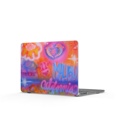 "mornings in malibu" airbrush matte macbook case