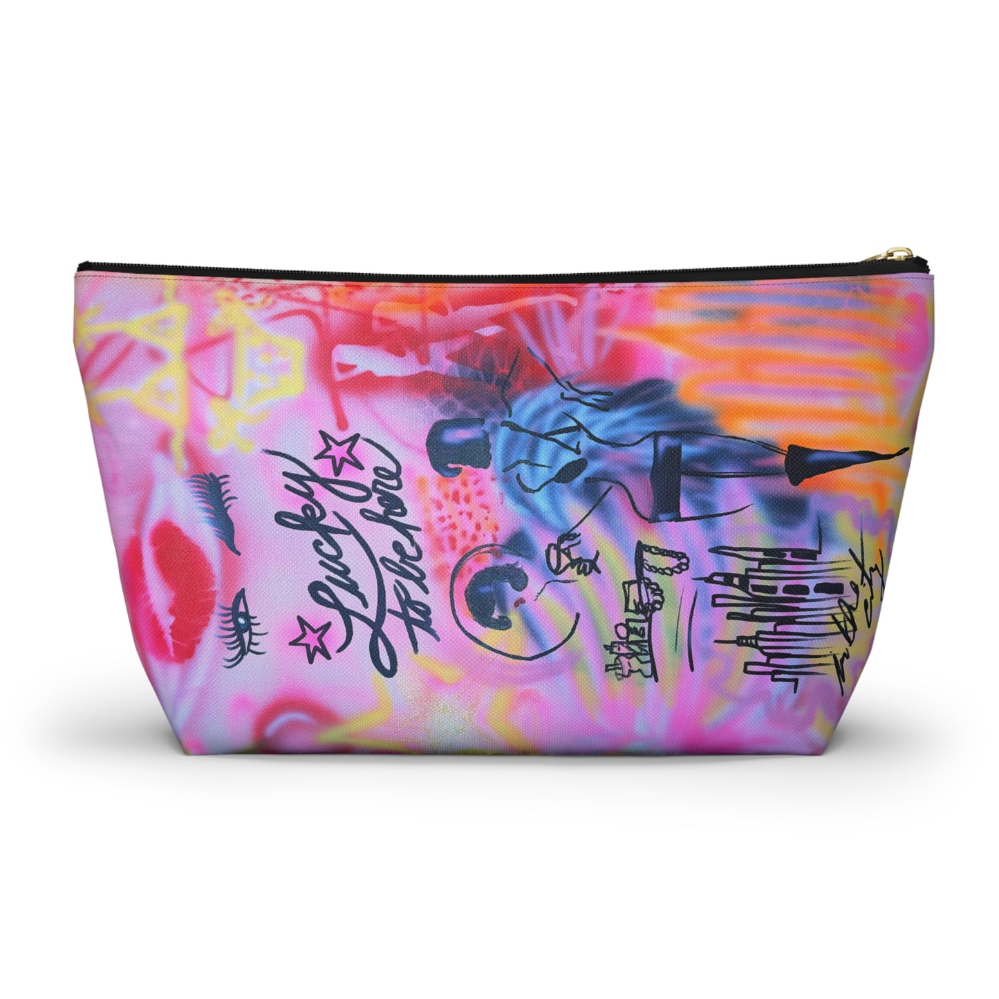 "spring in the city" airbrush makeup pouch